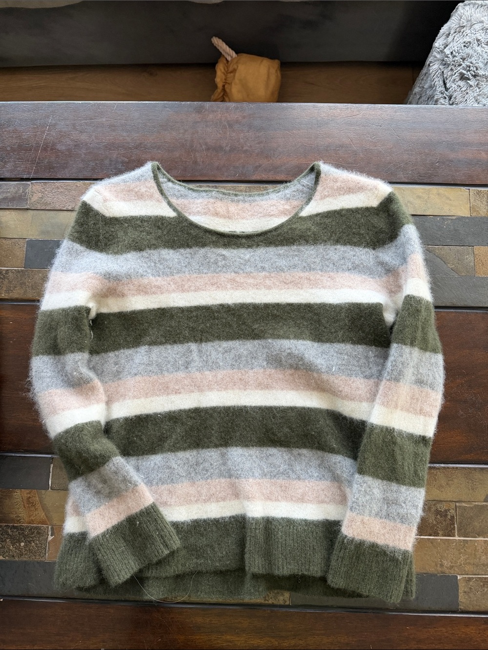 41 Hawthorn Cashmere Striped Sweater Women Medium Top Y2K Grunge Quiet Luxury